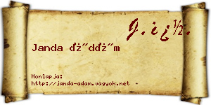 Janda Ádám névjegykártya